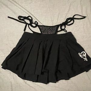 Omighty G string black mini skirt